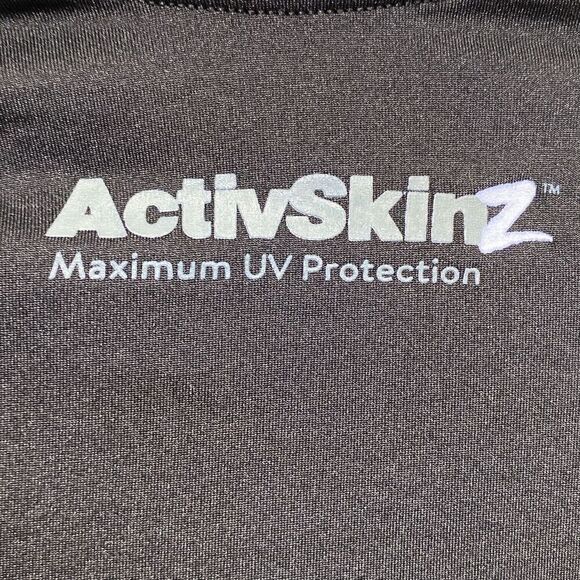 ActiveSkinz Men's Black Gray Maximum UV Protection Raglan Rash Guard Sz Medium - Picture 5 of 6